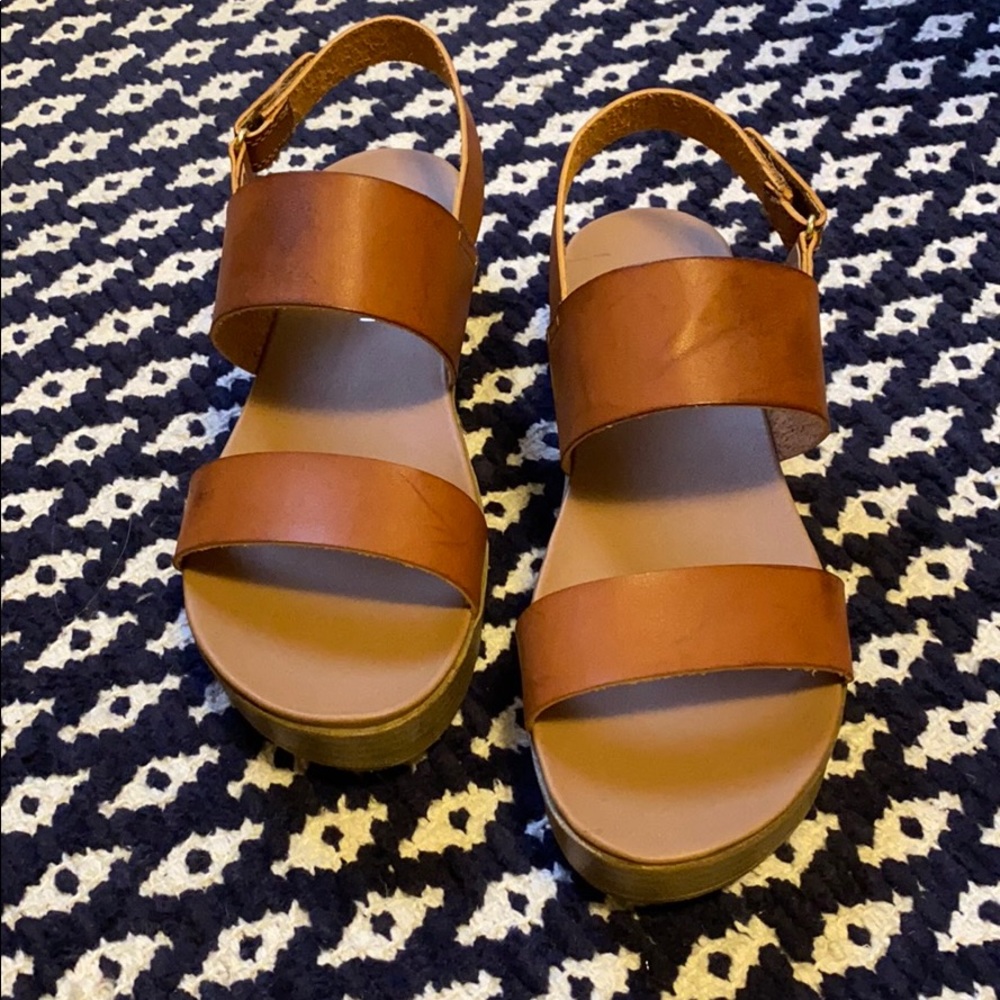 Steve Madden, Madden Girl Ashley Platform Sandals- Cognac